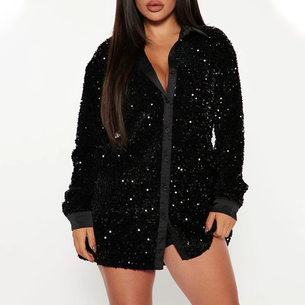 ZARA Festive Sequined Single Breasted Long Sleeve Blazer